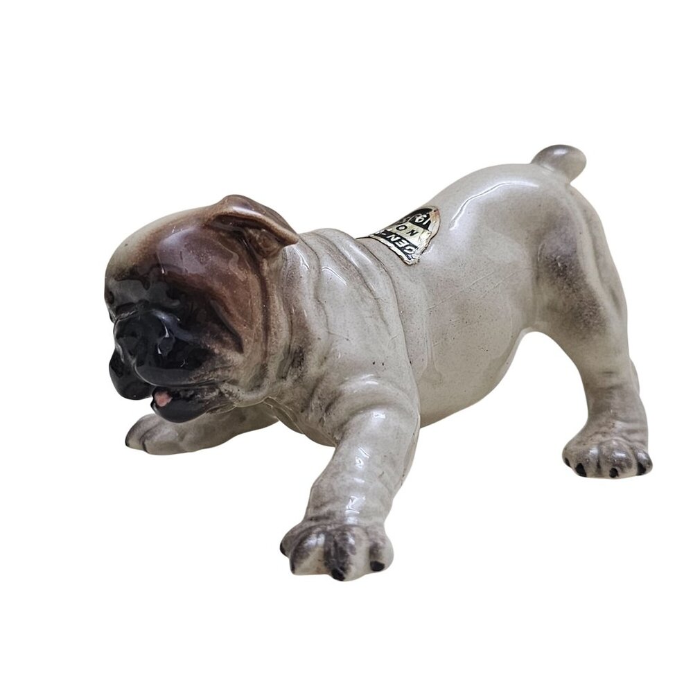 Vintage Hagen Renaker DW Nobby English Bulldog Puppy Dog Figurine